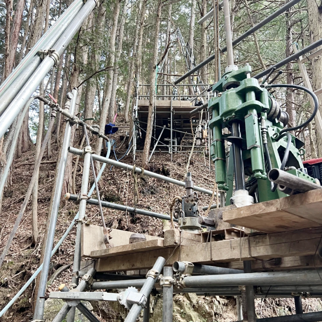 ボーリング作業の現場